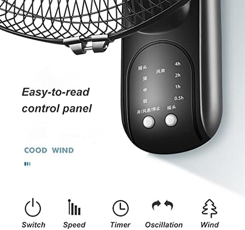 16 Inch Wall Mount Oscillating Fan with Remote Control 3 Speeds and 7.5 Hour Timer for Bedroom Home Kitchen Shop