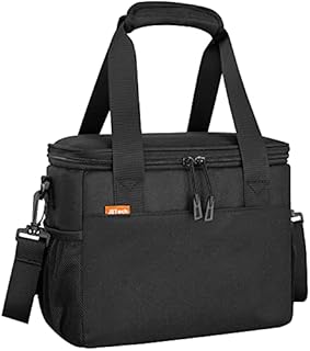 JETech 10L Insulated Lunch Bag for Women and Men, Leakproof Cooler Bag Reusable Lunch Box with Adjustable Shoulder Strap, Black