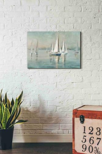 Image of Epic Graffiti 'Sailboats At Sunrise' by Danhui Nai, Canvas Wall Art, 18 inchx26 inch