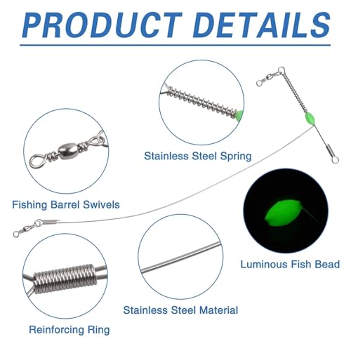 40 Piezas Rigs para Pesca de Alambre Acero Inoxidable miniatura 4