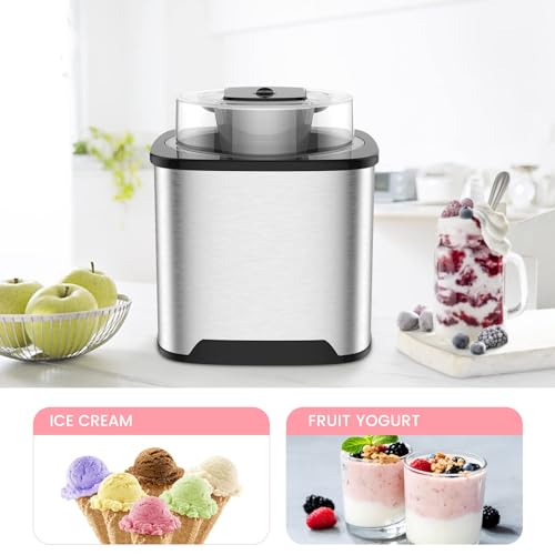 Vpcok Direct Eismaschine Speiseeismaschine aus Edelstahl Eiscrememaschine mit entnehmbarem Eisbehälter, für Eis, Sorbet, Frozen Jogurth inkl. Rezeptheft (ohne Kompressor) – Bild 7