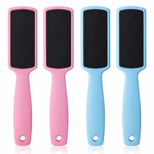 Gmlawsc 4 Pack Double-Sided Pedicure Foot File Set – Professional Callus Remover Feet Rasp for Dead Skin, Waterproof Scrubber