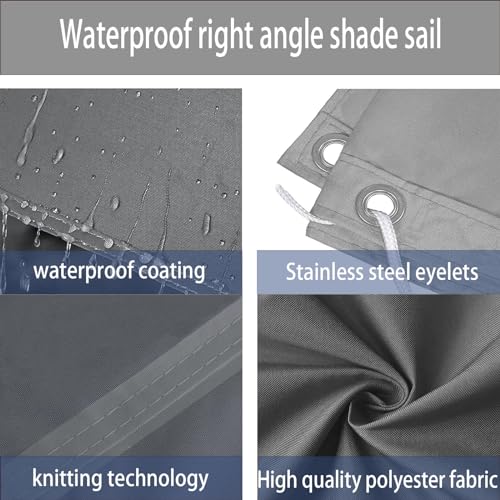 Voile d'ombrage imperméable 1.6x2.6m vert foncé pour patio - 4