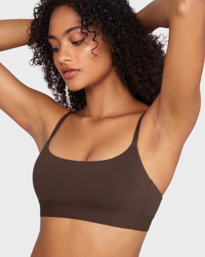 Image of INLYRIC Women's Cotton Bralette - Wireless Unlined Sleep Comfortable Seamless Cami Bra