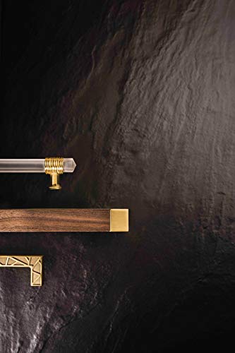 Belwith Fuse Pull - Brushed Golden Brass With Walnut (5 Pack) B076710Wn-Bgb Keller 6.3" Length Contemporary Hardware Decor Kitchen Drawer Cabinet Door Bundle Gold Ridge Living Interior Design Guide #TOP4