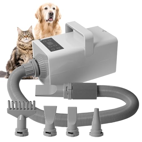 Hundefön Rechteckiges Modell mit LCD-Bildschirm weiß 3200W Pet Dryer Hundetrockner Blower mit Einstellbarer Windgeschwindigkeit und Temperaturen Umgebungsluft und Heißluft #LYCSJYJWH-DE