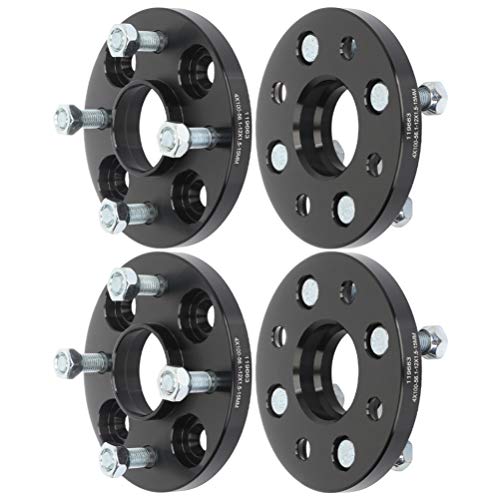 ECCPP 4x 4 lug Wheel Spacers 4x100 12x1.5 56.1MM 15mm black Compatible with 2010-2018 for Honda City 1988-2005 for Honda Civic
