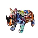 Statue de rhinocéros artistique : avec son design graffiti coloré et son savoir-faire méticuleux, cette statue de rhinocéros met en valeur le charme vivant et animé de l'animal d'une manière mignonne et créative. Parfaitement adapté pour votre maison ou votre entreprise, il ajoute une touche captivante et artistique à n'importe quel espace.