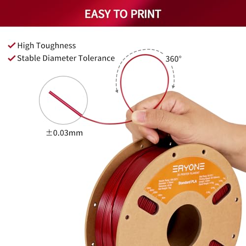Image of ERYONE PLA Filament 3D Printer PLA Filament 1.75mm + /- 0.03mm, PLA Filament 1KG Cardboard Spool(2.2LBS), Rose