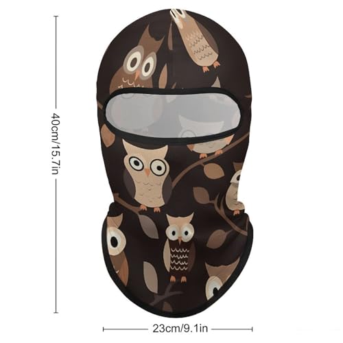 Balaclava para esquí, máscara facial completa con protección solar, cubierta para cara y cuello con diseño de lechuzas marrones, ideal para ciclismo, verano y actividades al aire libre, para hombres y mujeres miniatura 2