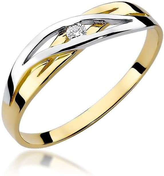 Anillo de compromiso para mujer, oro amarillo 585 de 14 quil...