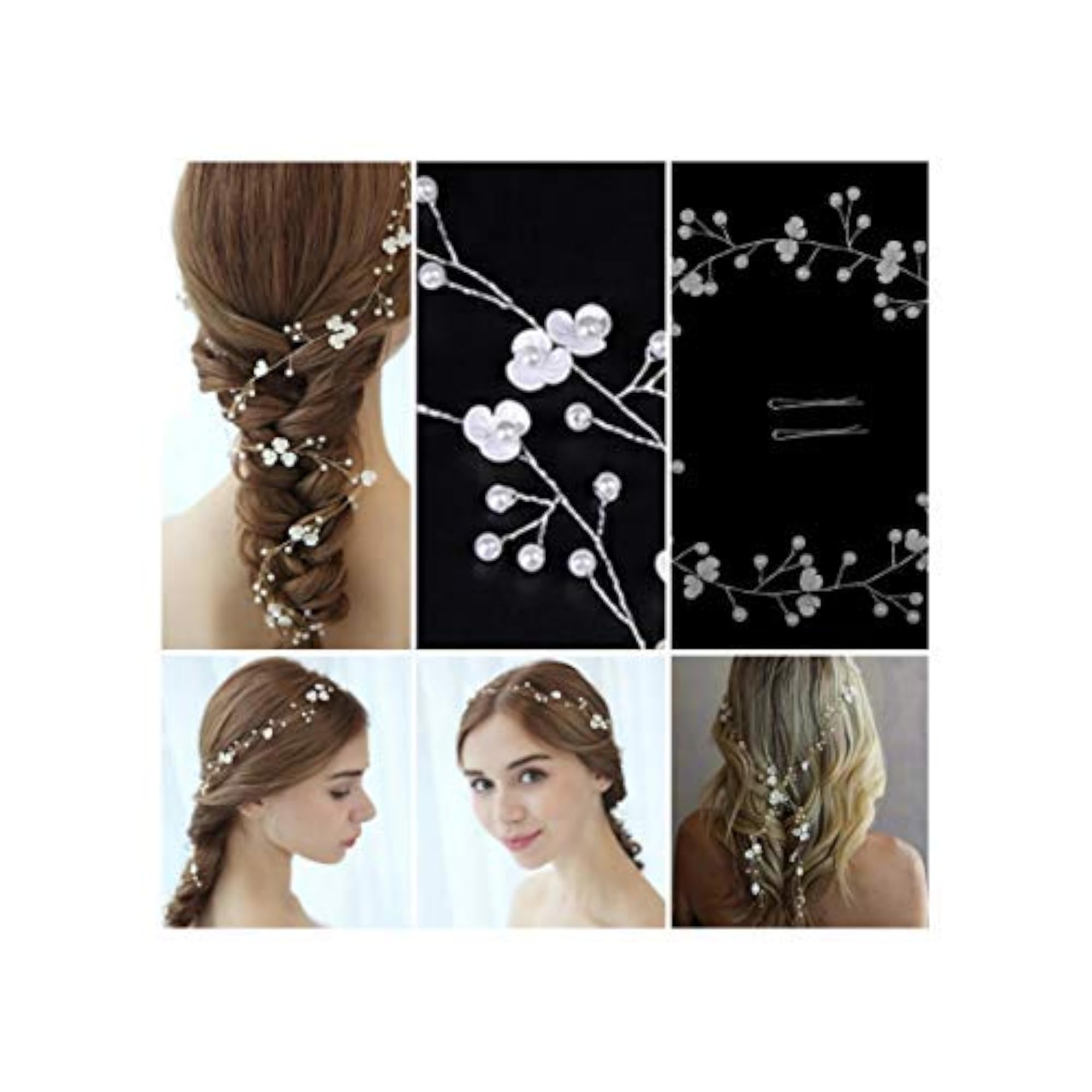 Clip Pins (50 CM), Silver Hair Accessory