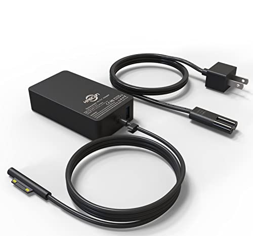 127W Charger for Microsoft Surface Book 3 2 1, Surface Laptop 7 6 5 Go2 Studio Go 4 3 2 1, Surface Pro 11 10 9 8 7+ X 7 6 5 4 3, Surface Go 3 2 1, 11.2FT Cord&Carry Bag