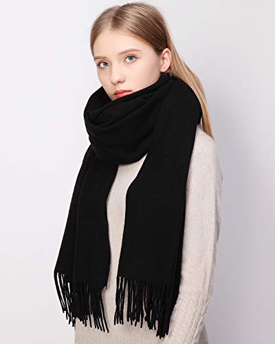 RIIQIICHY 100% Wool Scarf Pashmina Shawls and Wraps for Women Cashmere Warm Winter More Thicker Soft Scarves4