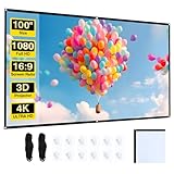 Projector Screen - 100 inch Projector Screen 16:9 Washable Foldable Portable Projector Movies Screen for Home Theater Outdoor Indoor Projector Screens,Support Double Sided Projection.