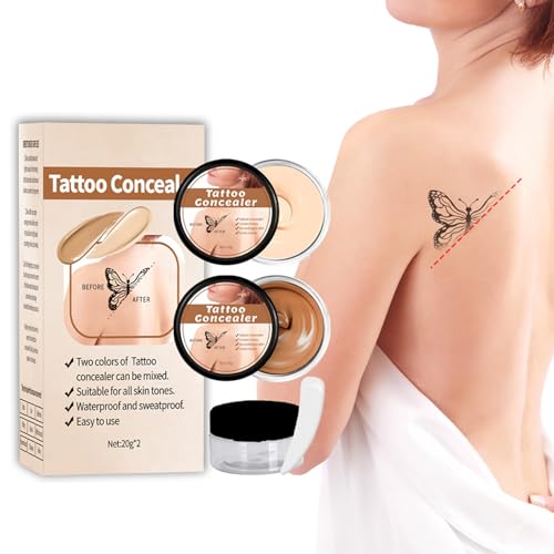 Tattoo Concealer,Körper Make Up Wasserfest Concealer,Wasserfest,Für Alle Hauttöne,20G*2PC