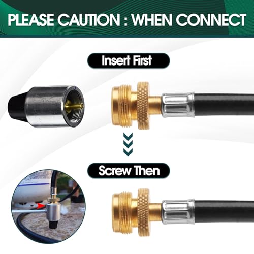 KOMAN 12FT Propane Adapter Hose 1 lb to 20 lb Converter,Converter for Buddy Heaters,Weber Q/Blackstone GriddleGrill,Coleman Camping Stove,1lb Propane Appliances Connect to 20lb Tank,Certified