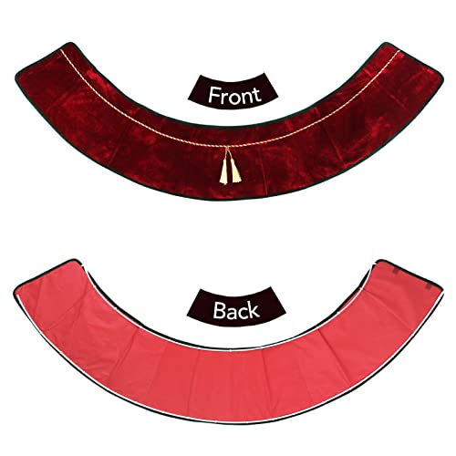 Meriwoods Christmas Tree Collar 25 Inch, Large Velvet Tree Skirt With Tassels, Country Rustic Holiday Indoor Decorations, Burgundy Red & Green #TOP3