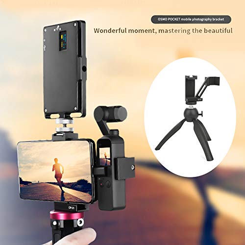 KUIKUI Mini tripé Manbily com kit de suporte fixo para celular OSMO Pocket Ballhead Camera