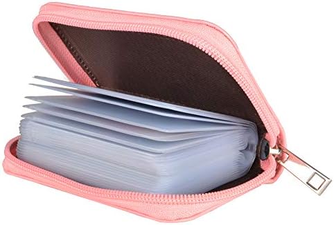 Genuine Leather Credit Card Holder ID Business Card Case Purse Wallet for Men & Women (black)