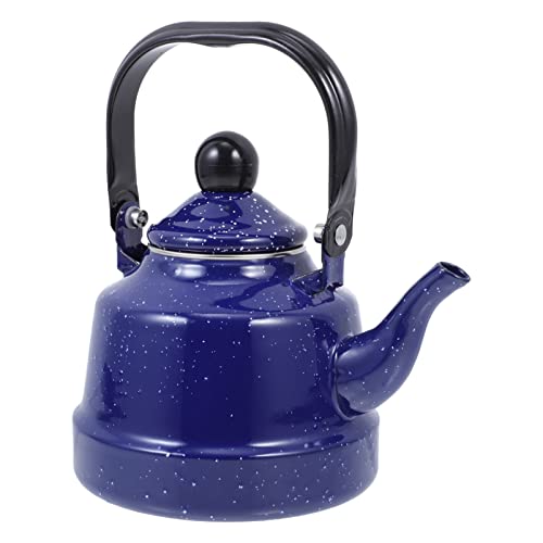 HEMOTON 1. 1L Vintage Enamel Teapot Kettle:...