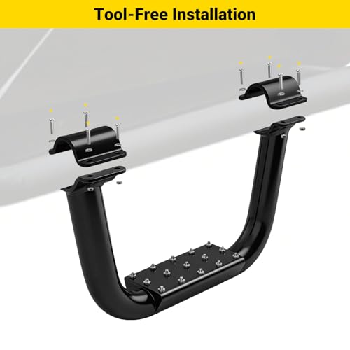 JERBOR Heavy-Duty Nerf Bar Step for UTV, 1.75" Clamp-On No Drill Installation, Anti-Slip Steel Surface, Universal Fits for Polaris RZR, for Can-Am, for Yamaha, for Kawasaki, for CFMOTO (1) by Jerbor - Image 7