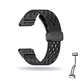 Bracelet Compatible Avec TicWatch Pro S/ E2/S2/GTX Bracelets Silicone R�glable Boucle Fermoir Magn�tique M�tallique Sport Doux Respirable Trou Bracelet Pour TicWatch Pro S/ E2/S2/GTX Sangle (8)