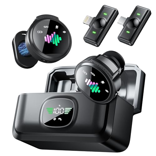 LID LIRDDY Mini Microphone for iPhone: 2PCS Wireless Lavalier Microphone for Android - Noise Canceling Magnetic Clip Lapel Mic - Vlogging & Pro Video Recording for Content Creators​