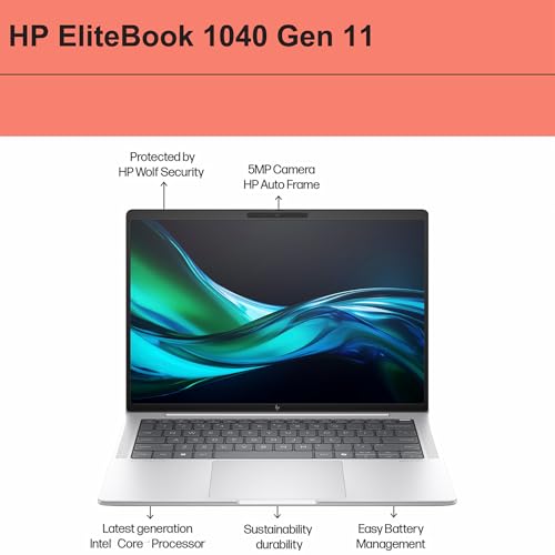 Image of HP EliteBook 1040 G11 Business Laptop (14 inch FHD+ Touchscreen, Intel 16-Core Ultra 7 155H, 16GB DDR5, 512GB SSD), 2x Thunderbolt 4, Backlit, Fingerprint Reader, 5MP IR Webcam, Win 11 Pro, AI PC, Silver