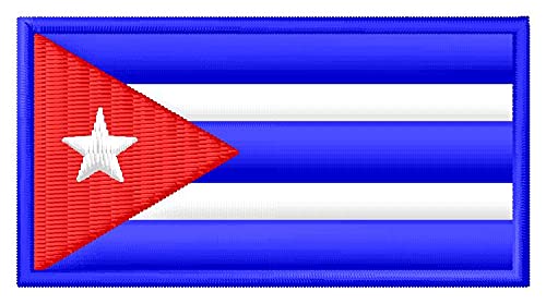 Patch Brodé Drapeau Cuba - Thermocollant - Dimensions 7 X 3,7 Cm - Fabriqué En Europe