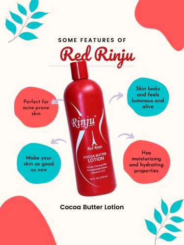 Rinju Original, Shea Butter & Rinju Red Cocoa Butter Lotion 16 Oz. (Set Of 3) With A Free Rubee Lotion 2 Oz Bottle #TOP4