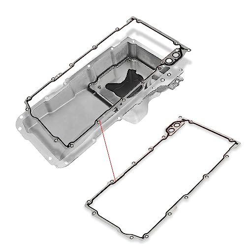 Oil Pan Gasket Set Replacement for 4.8L 5.3L 6.0L 6.2L Chevy Silverado, Suburban, Tahoe, Trailblazer, GMC Sierra, Yukon, Cadillac Escalade, Replace 12612350 OS30693R