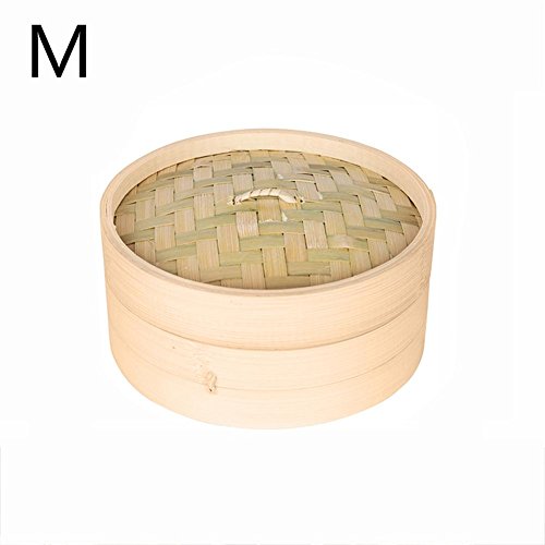 goforwealth Vaporera De Bambú, Cesta De Vapor De Bambú Natural Hecha A Mano, Cesta De Cocina Ideal para Cocinar Verduras De Dim Sum Pescado Y Carne Bocadillos Y Platos, Utensilios De Cocina