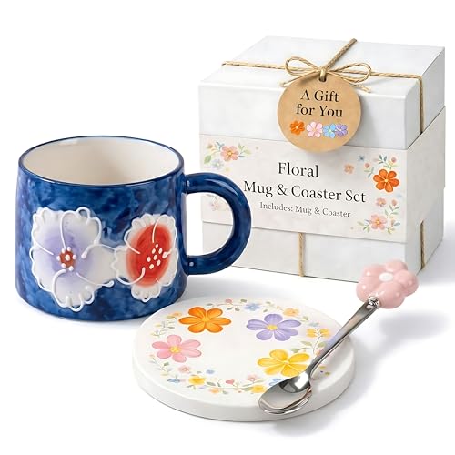 3D Floral Ceramic Mug Gift Set