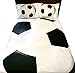The Fun Home Novelty Company Soccer 5 PC Kids Twin Bed Set with Round Comforter, 2 Pillowcases, Sheet Set, and Large Circle Super Soft Microfiber Flannel Comforter