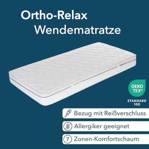 Ortho-Relax Matratze 180×200 H4, 19 cm hoch, 7-Zonen-Technologie