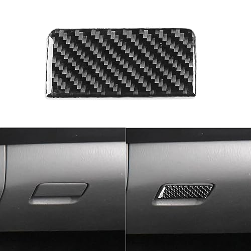 UOADA Car Glove Box Switch Cover Trim Dashboard Decal Storage Box Handle Sticker Compatible with Toyota Tacoma 2005-2011 Real Carbon Fiber Interior Accessories Black