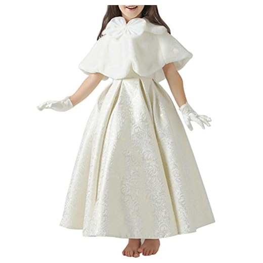 Odziezet Capa de Vestido Niña Princesa Blanco Elegantes Poncho Infantil Boda Fiesta Manto Fiesta Disfraz 8-14años