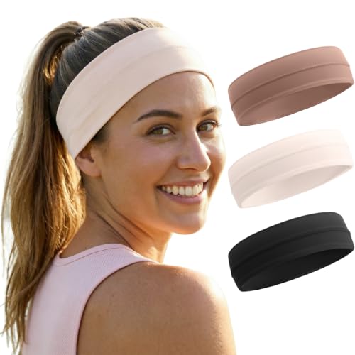 Image of DRESHOW Sport Headbands for Women Non-Slip Sweat Wicking Headband Cooling Sweatband for Outdoor Sports Unisex Workout Hair Bands for Running Fitness Yoga Cycling