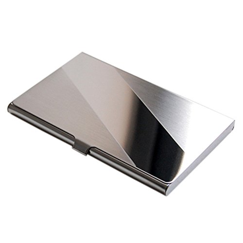 Yeshi - Caja de bolsillo de acero inoxidable impermeable para tarjetas de crédito 9.3cm x 5.8cm x 0.7cm 2