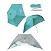 SUN &amp; SURF Ombrellone Compatto a Tripla Forma 180 cm Pieghevole Riparo Solare UPF 50+ UV, Super Resistente 60 cm Piegato, Borsa Inclusa, Blu, Grande