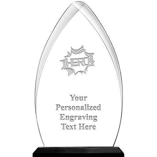 Crown Awards 11.25" Gateway Skyline Hero Acrylic Award, Custom Engraved Hero Trophy, Engraving Included