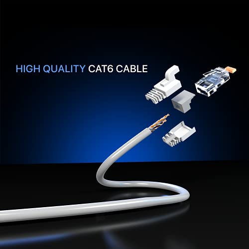 Maximm Cat 6 Ethernet Cable 1 Ft, (12-Pack) Cat6 Cable, Lan Cable, Internet Cable And Network Cable - Utp (White) #TOP2