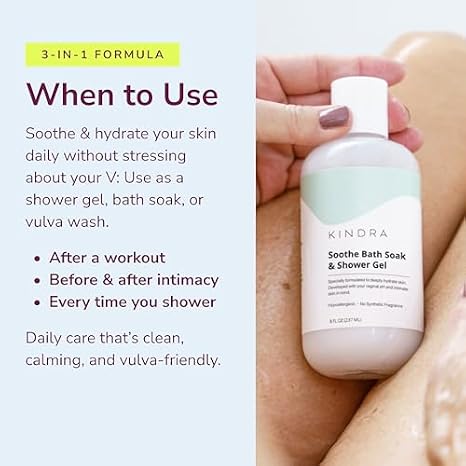 Kindra Ultimate V Relief Bundle - Daily V Lotion Vaginal Moisturizer and Soothe Unscented Feminine Wash, for Dryness and Itch Discomfort, with Hyaluronic Acid, Estrogen-Free, pH-Balanced