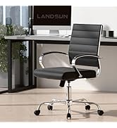 椅子 LAND OFFICE CHAIR Amazon.com: LANDSUN Home Office Chair Ribbed Leather High Back