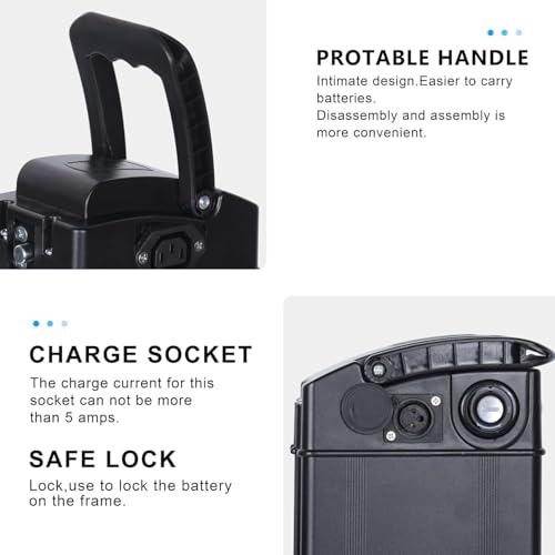 Image of 48V 20Ah Ebike Battery, Folding E-Bike Lithium Battery, Ebike Replacement Batteries with 30A BMS for 0-1000W Motors (48V 20AH)