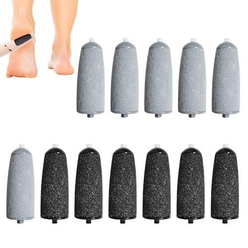 Image of 12Pcs for Flawless Replacement Heads for Micro Pedi Replacement Rollers for Finishing Touch Flawless Pedi Roller for NuYou Pedi Roller for Feet Callus Removers Replacemen t(Black & Gray)