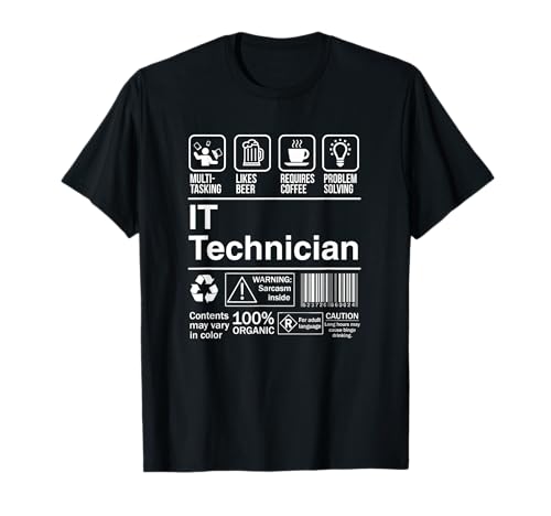IT Technician Product Label Funny Gift Camiseta