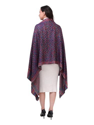 Image of EH Pashmina Stole, Reversible Jamawar weave in beautiful paisley & floral, very soft MODAL fabric, all season Stole, Scarf, Wrap.