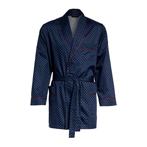 Albornoz corto para hombre Revise RE-509, 100% algodón, Azul Oscuro Con Puntos, XL Cover
